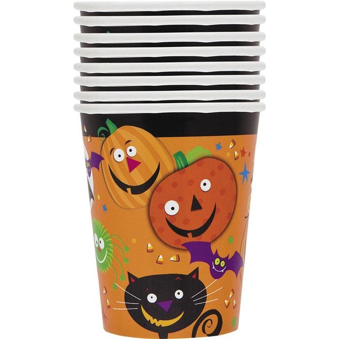 Cartoon Halloween   Lot de 8 gobelets en carton de contenance 270