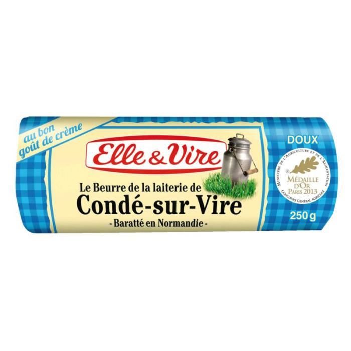 ELLE & VIRE Laiterie de Condésur Vire Beurre de normandie doux 250g Achat / Vente beurre ELLE & VIRE Laiterie de Condésur Vire Beurre de normandie doux 250g Achat / Vente beurre