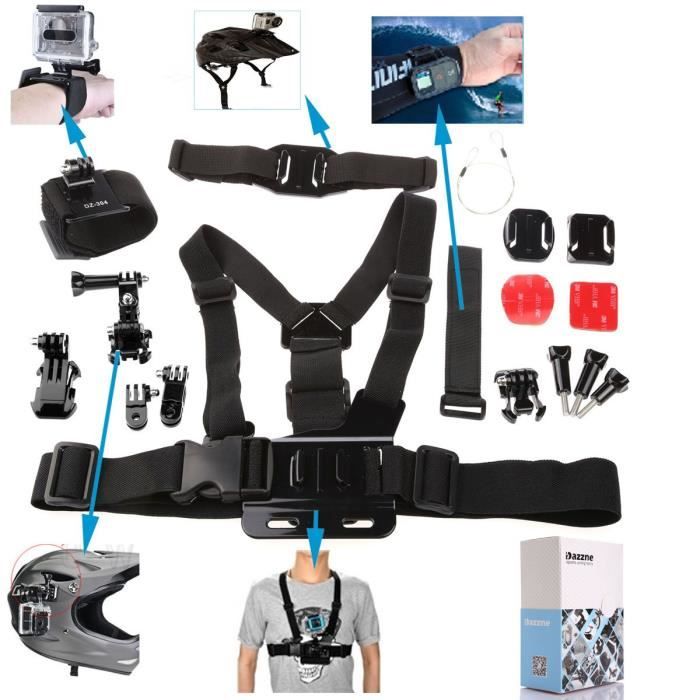 PACK ACCESSOIRES PHOTO 6 en 1 Kit d\u0027accessoires GoPro sangle + ceinture v