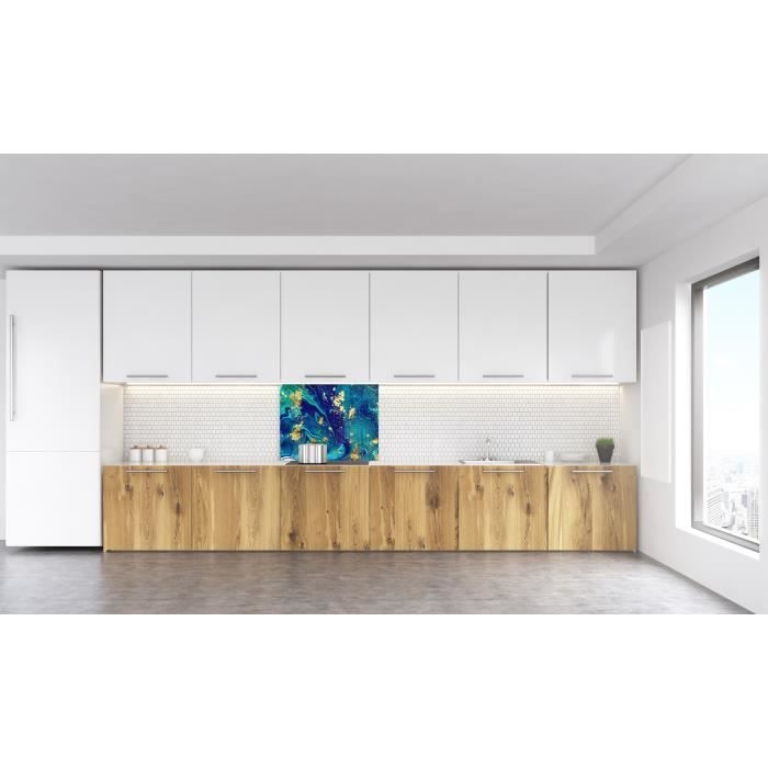 Fond de hotte "Marbre bleu abstrait"2