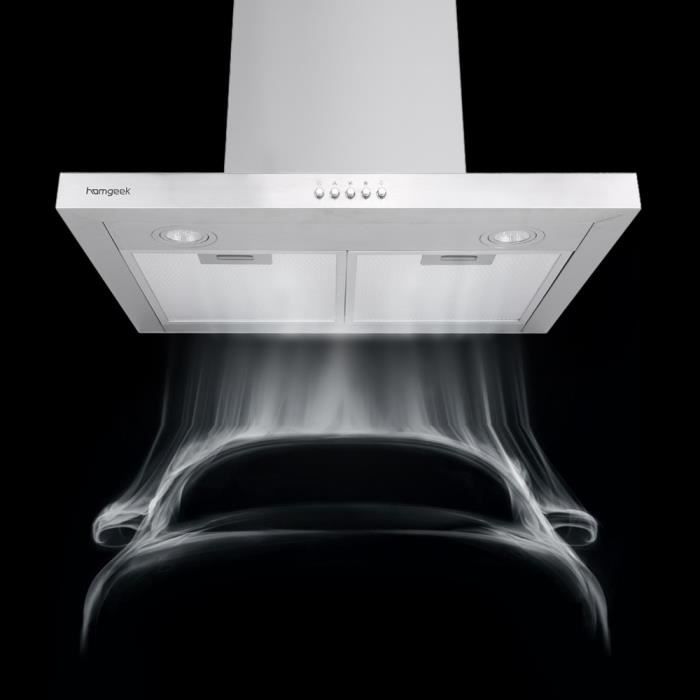Homgeek 400CFM T-Shape Hotte mural haut de gamme3