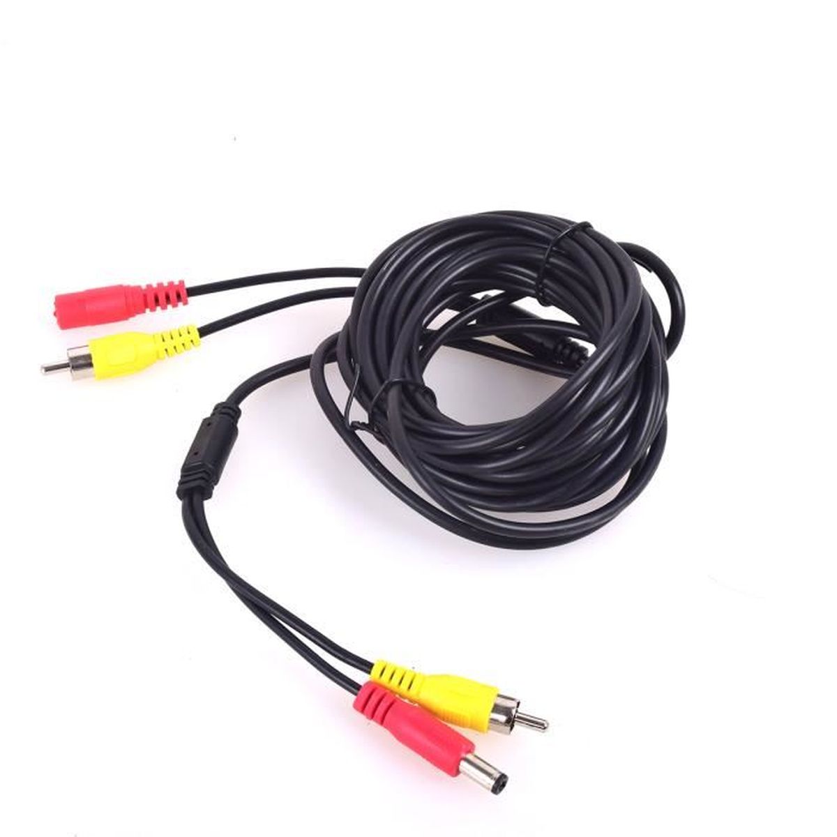 Vidéo câble rallonge rca jack DC d'alimentation 2.1x5.5mm 2in1 pour