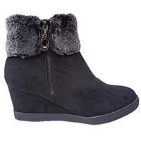 BOTTINE Femme Bottes Bottine talon compensées zip Cheville BOTTINE Femme Bottes Bottine talon compensées zip Cheville