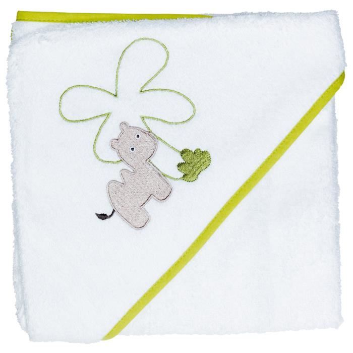 BABYCALIN Cape de Bain Bébé Brodé Chameau 80x80 cm