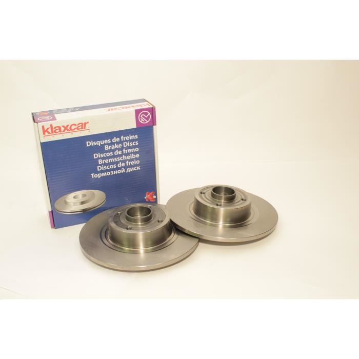 KLAXCAR lot de 2 Disques de frein avec bague ABS - Pour Renault Megane II, Scénic II