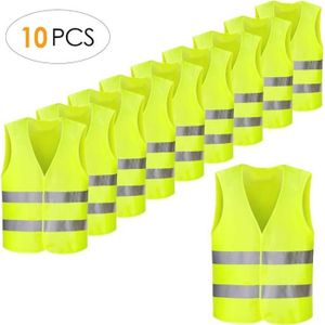 Hi viz fluorescent fluo vert velcro sur le devant gilet de sécurité réfléchissant flash bandes Gilets de sécurité