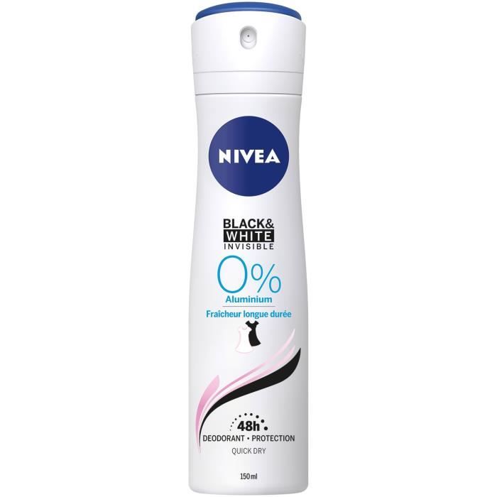 NIVEA Atomiseur Black & White 0% Aluminium - Pour femme