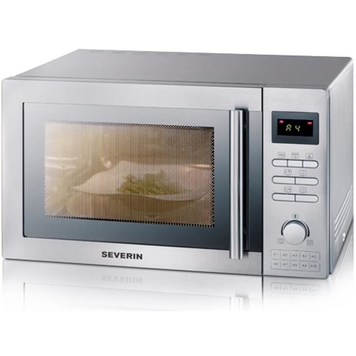 SEVERIN MW 7868 micro-ondes combiné inox brossé - 25 L - 900 W - Grill 1400 W - Four chaleur tournante 2400 W - Pose libre