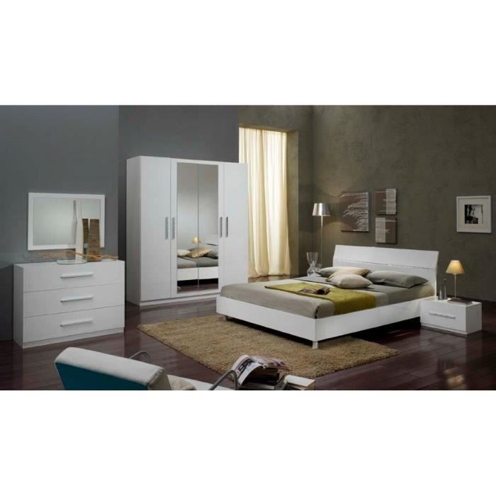 Chambre à coucher modèle GLORIA BLANCHE LAQUEE ARMOIRE 3P ET LIT 160 ... Chambre à coucher modèle GLORIA BLANCHE LAQUEE ARMOIRE 3P ET LIT 160 ...