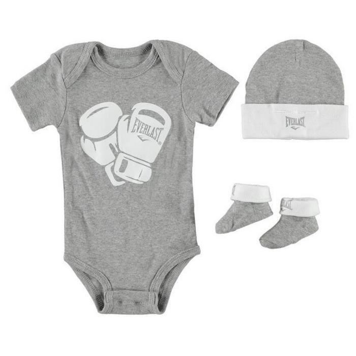 coffret cadeau bébé naissance bébé body bonnet et chaussons everlast