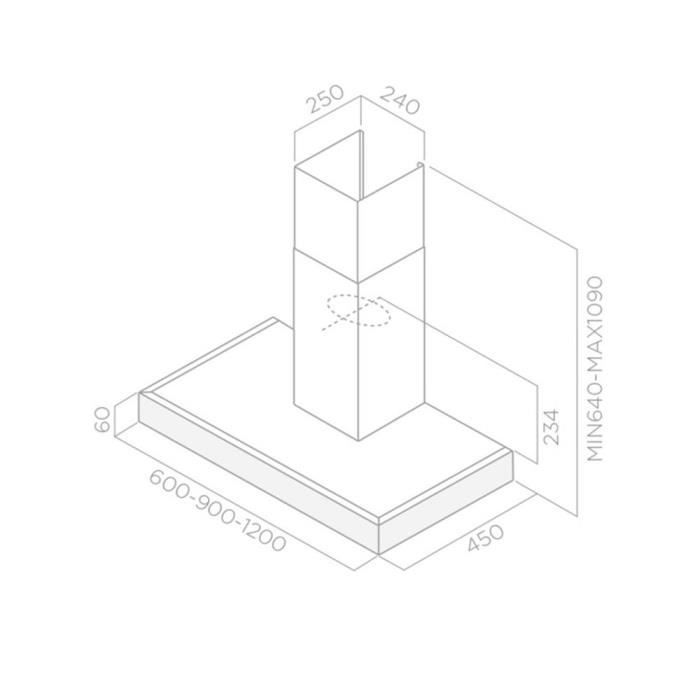 Hotte cuisine Elica murale SPOT PLUS inox 90 cm1