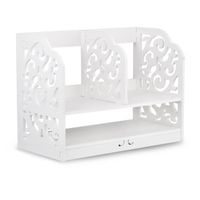 Finether 2-Tier Composite Bois- Plastique Etagère de Stockage ... Finether 2-Tier Composite Bois- Plastique Etagère de Stockage ...