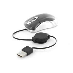 Mobility Lab Souris TRAVEL RETRACTABLE Filaire - 800 DPI - USB 2.0 - PC/MAC - Noir