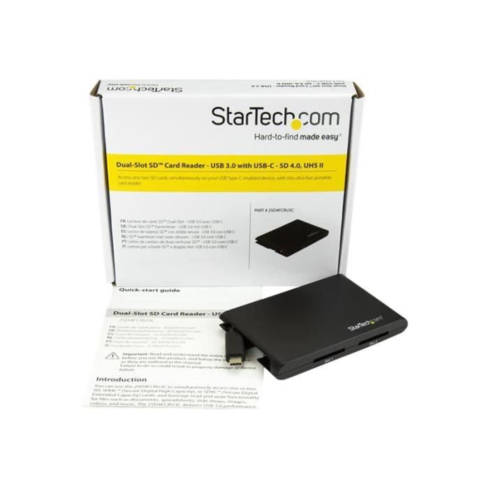 STARTECH.COM Lecteur et enregistreur de cartes SD dual-slot USB 3.0 avec USB-C, UHS II et SD 4.0