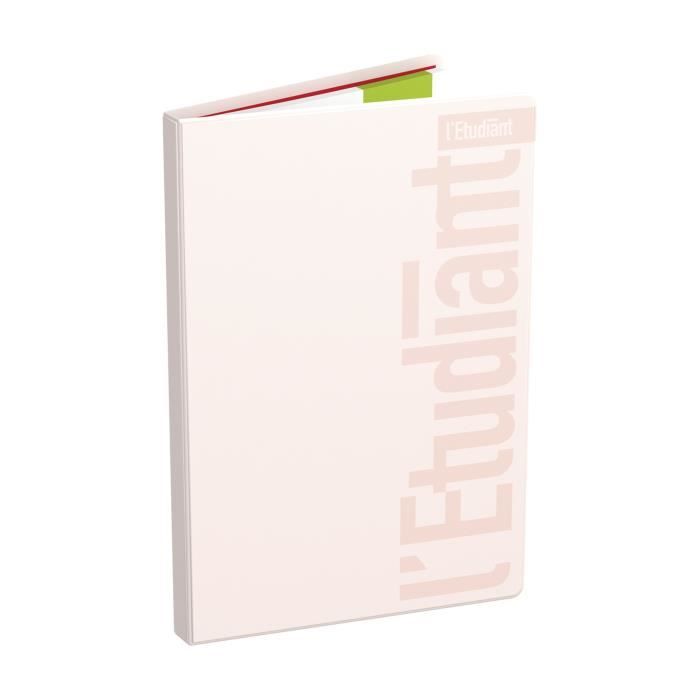 ETUDIANT Agenda 400118760 - 10 x 15 cm - 1 Semaine par 2 pages - Couverture PVC - 160P - Couleur Rose Pastel