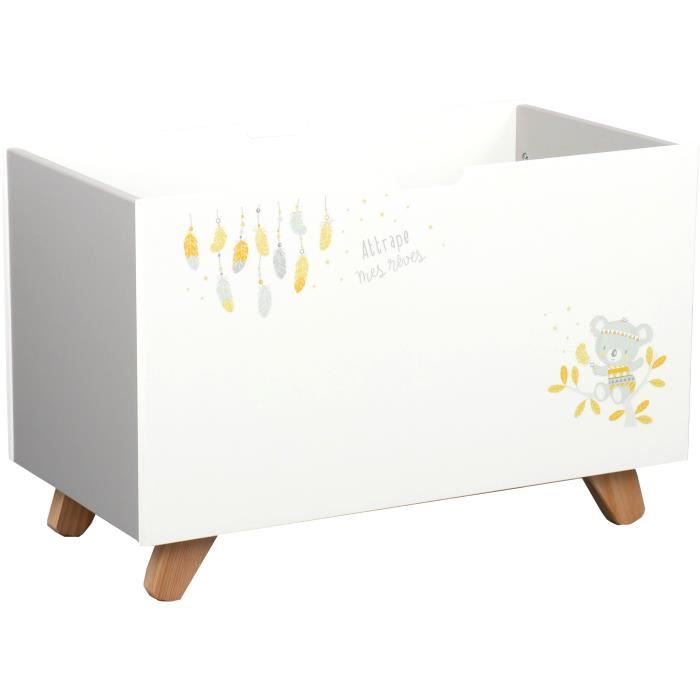 MOMENTO Coffre à Jouets Norvège Décor Attrape mes Rêves Perle/blanc