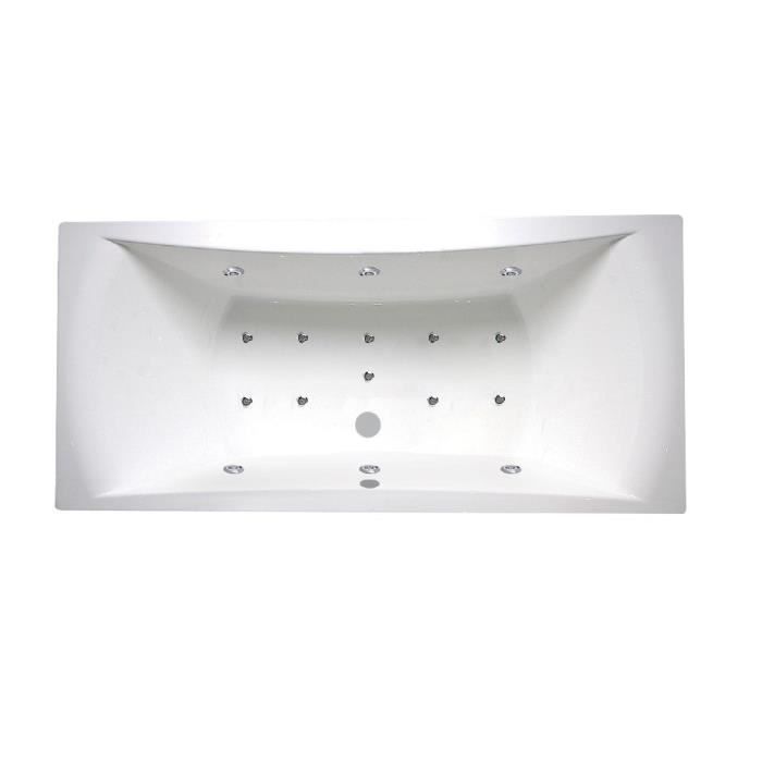 AQUAVITA Baignoire balnéo Hyeres 170x75cm avec tablier façade et 2 retours