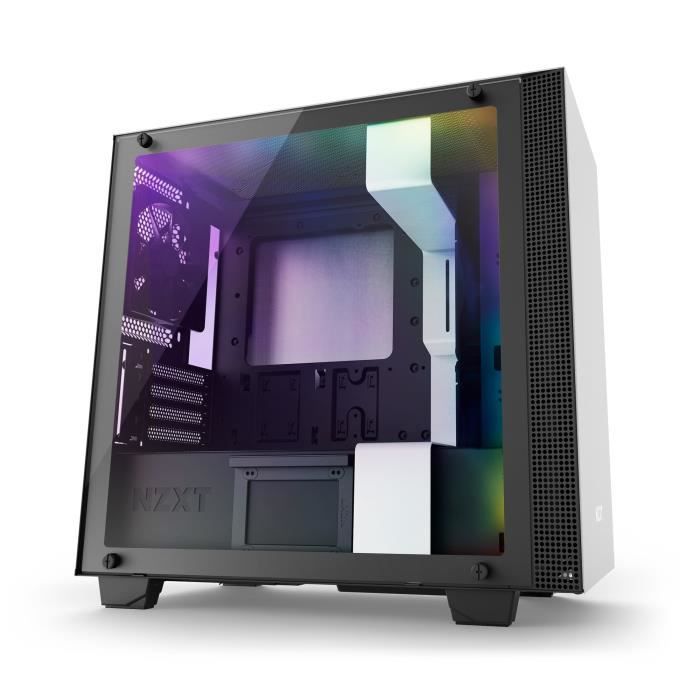 NZXT Boîtier PC Smart H400i - Micro-ATX - Smart Device - Panneau en verre trempé - Blanc