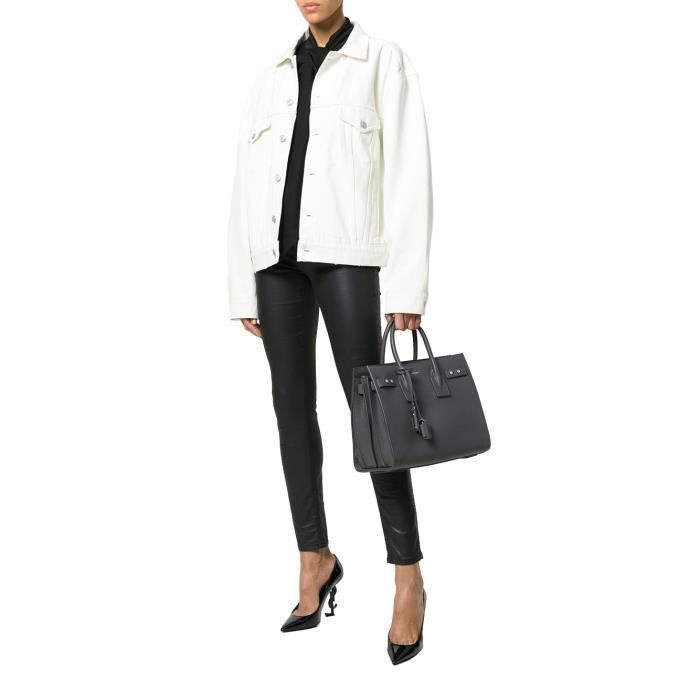 Sac Laurent Gris Femme 464960dti0e1242 Saint À Cuir Main dF7qXx1wx
