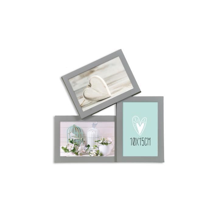 CASITA Pêle mêle Trio 3 vues - 10 x 15 cm - Gris