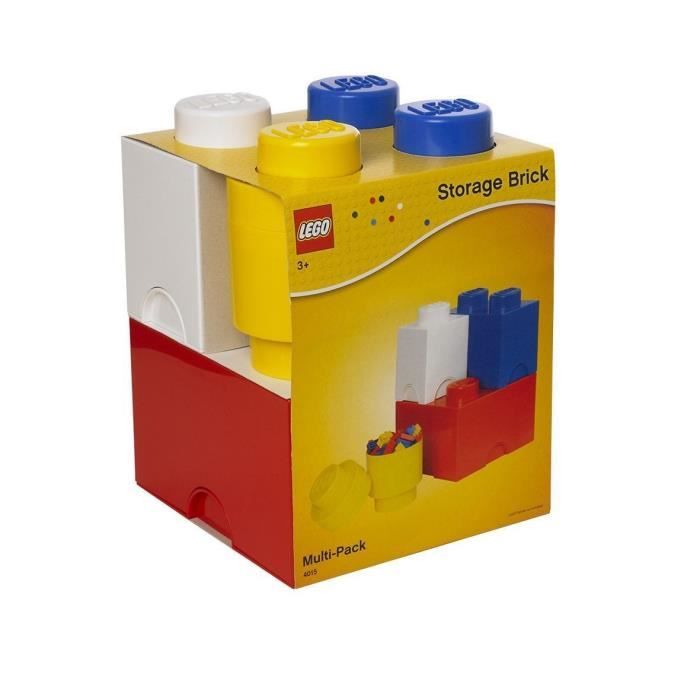 LEGO Pack de 4 briques 40150001 Empilable Bleu rouge jaune et blanc