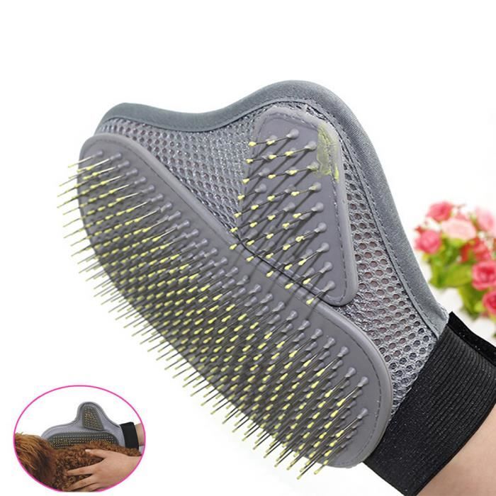 Ouniondo Toilettage Pour Animaux Gant épilation Mitts Doux Brosse Chat Chien Long Poils Courts Cheveuxpoi4541