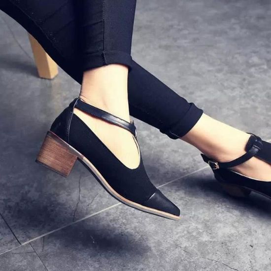 Deuxsuns®Femmes Vintage bout pointu Cut talon Patchwork boucle talons talons talons hauts chaussures compensées@zf551 Noir Noir - Achat / Vente escarpin a986ce Deuxsuns®Femmes Vintage bout pointu Cut talon Patchwork boucle talons talons talons hauts chaussures compensées@zf551 Noir Noir - Achat / Vente escarpin a986ce