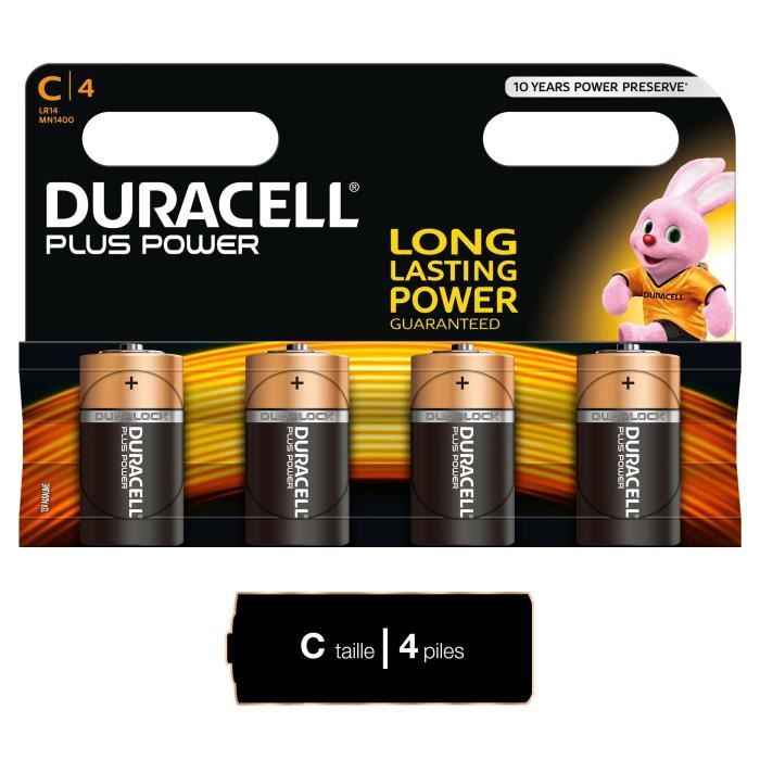 DURACELL Piles Plus Power C X4