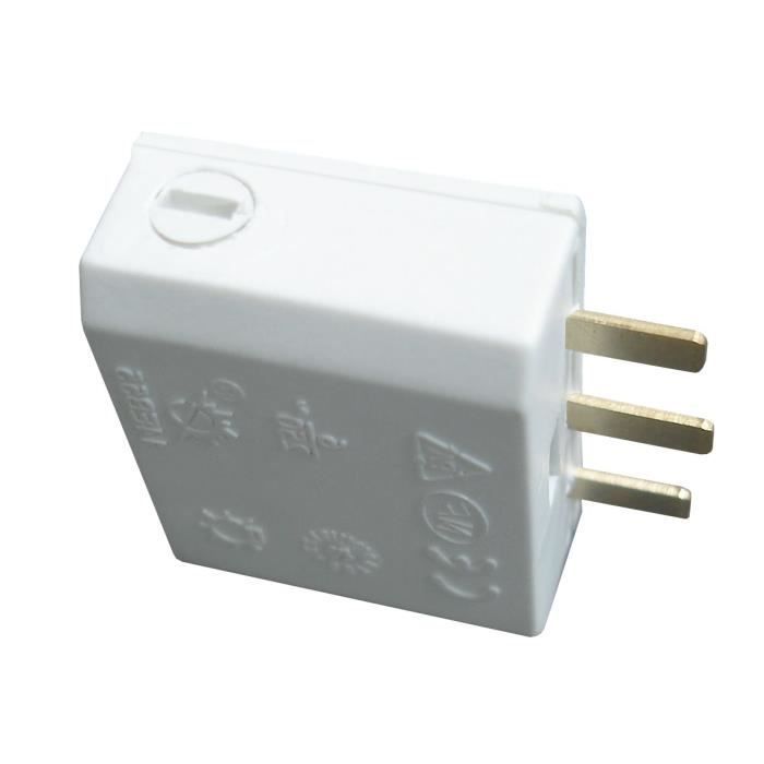 ZENITECH Fiche DCL 2P+T pour boite applique & point de centre pour conducteur de 0,5 à 1mm²