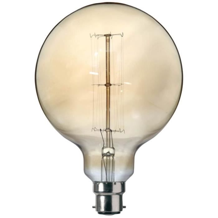SYLVANIA Ampoule décorative Vintage globe 125 B22 60 W à incandescence