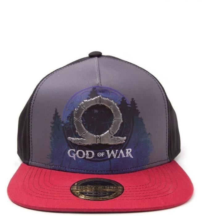 Casquette snapback God Of War: Logo effet metal sur paysage