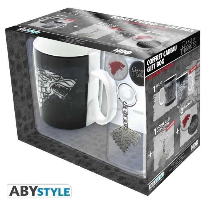 Pack Mug + Porte-clés + Badges Game Of Thrones - Stark - ABYstyle