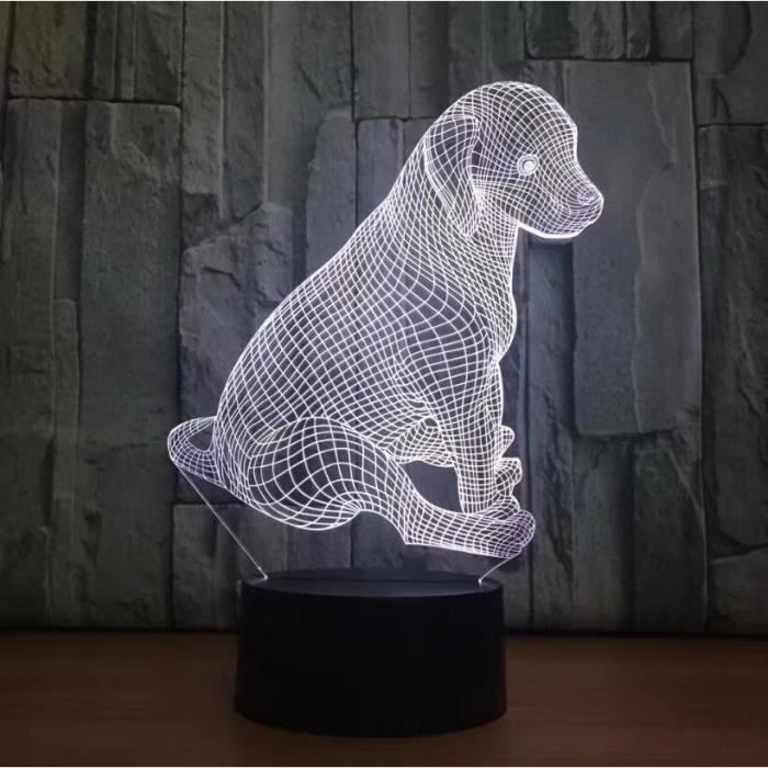 Chien Nuit Forme 7 Lumière Mignon 3d Enfants Cadeau Pour Led SzpLVUMqG