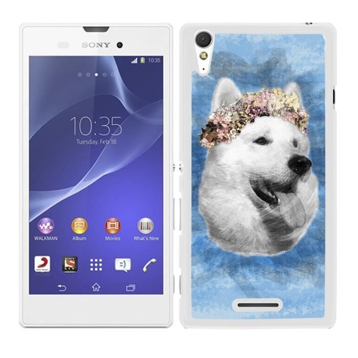 Coque Rigide Pour Sony Xperia T3 Dessin Chien Avec Couronne