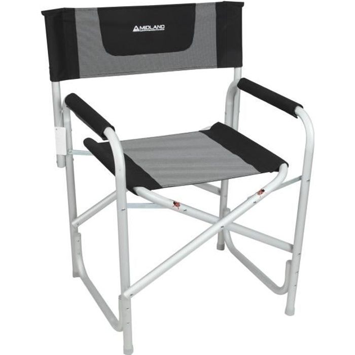 Fauteuil Director - Aluminium - Noir chiné