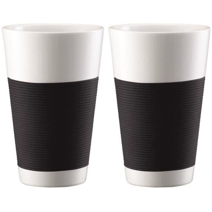 BODUM CANTEEN Set 2 tasses porcelaine double paroi 0,35L noir
