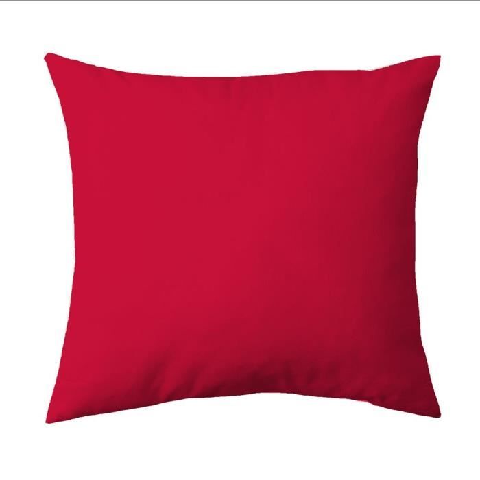 COTE DECO Taie d'Oreiller 63x63 cm - Rouge