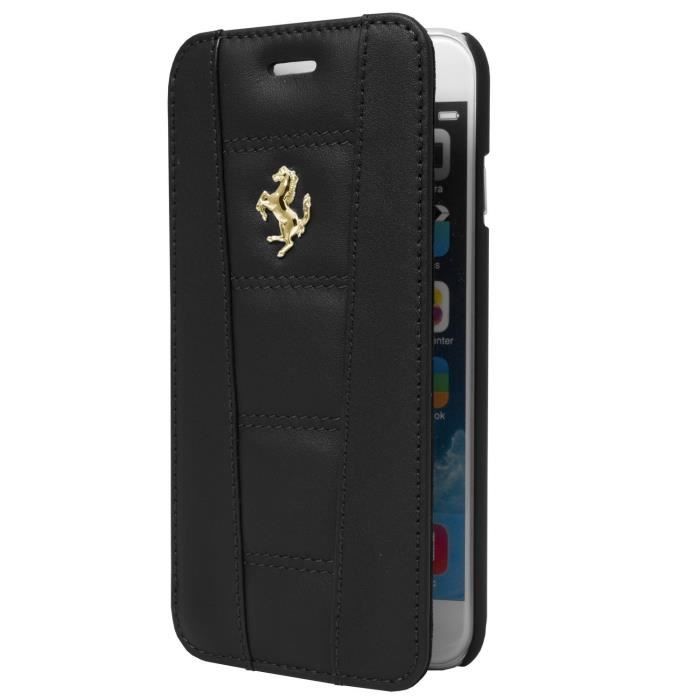 Ferrari étui Folio cuir noir pour APPLE IPHONE 6/6S