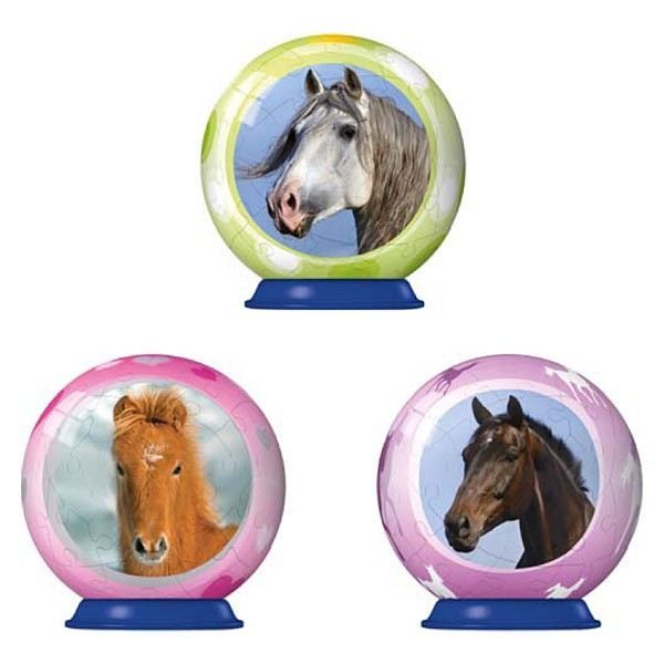 Revensburger   Puuzleball 54 Pièces Chevaux + Stickers   Ce produit