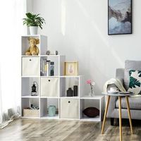 Vasagle étagère escalier, meuble de rangement, 10 compartiments,  bibliothèque, pour bureau, salon, chambre, marron rustique lbc10bx -  Conforama