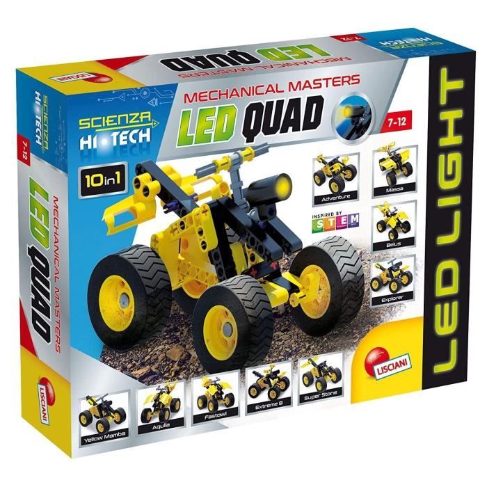 LISCIANI GIOCHI Jeux de construction Stem Technics 10 En 1 - Quads à leds 65875