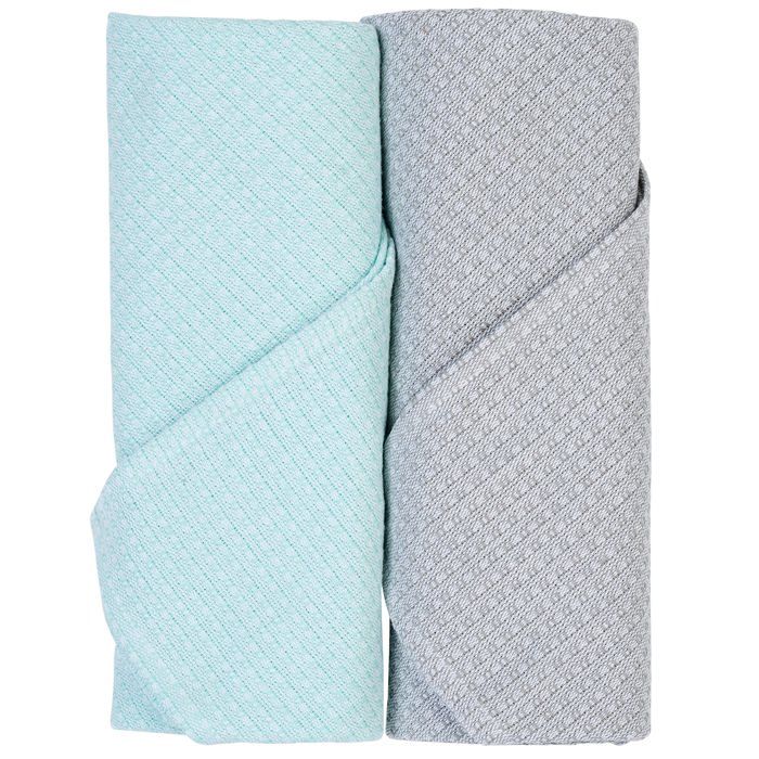 LILOU MIAKA Lot de 2 langes Fouta - Gris et aqua