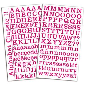TOGA Set de 2 planches de stickers alphabet - fuchsia