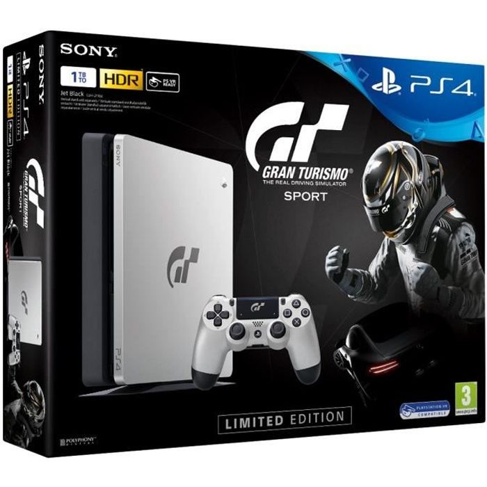 Nouvelle PS4 Silver 1To Edition Limitée + Gran Turismo Sport + Qui-es-tu ? (Jeu PlayLink à télécharger)