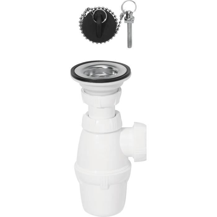 Bonde a bouchon + siphon reglableWIRQUIN