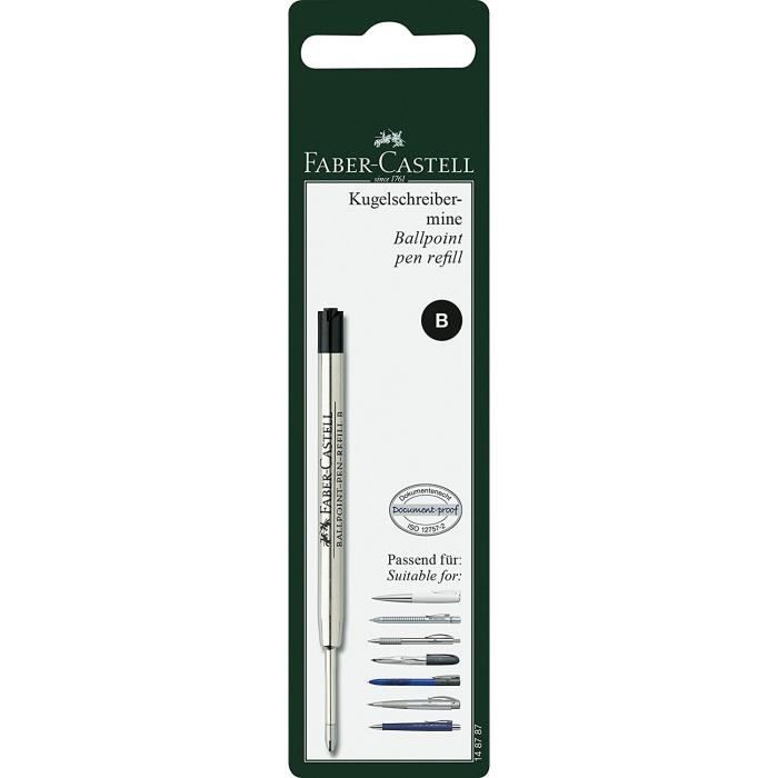 Produit shopeco.fr : FABER-CASTELL Blister Recharge stylo-bille B - Noir