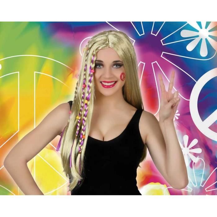 ATOSA Perruque Hippie longue - Blonde