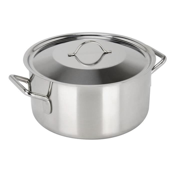SITRAM Faitout en inox avec couvercle HORECA - 5,1L - Ø24 cm