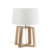 LAMPE A POSER Lampe de table en bois et tissu blanc Bliss LAMPE A POSER Lampe de table en bois et tissu blanc Bliss