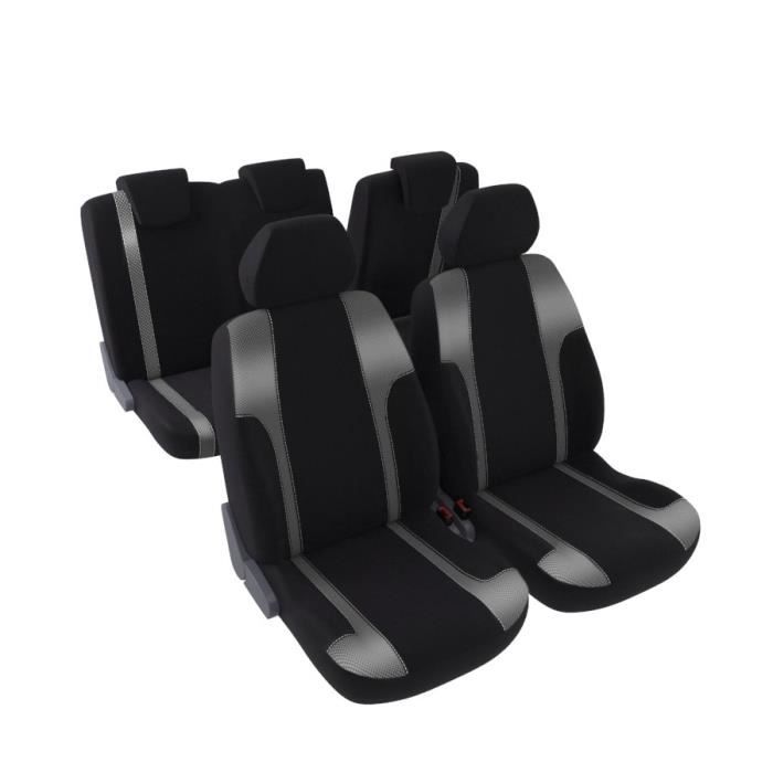 DBS Columbia Jeu Complet de Housses Universelles en Polyester Noir avec maille metalisée
